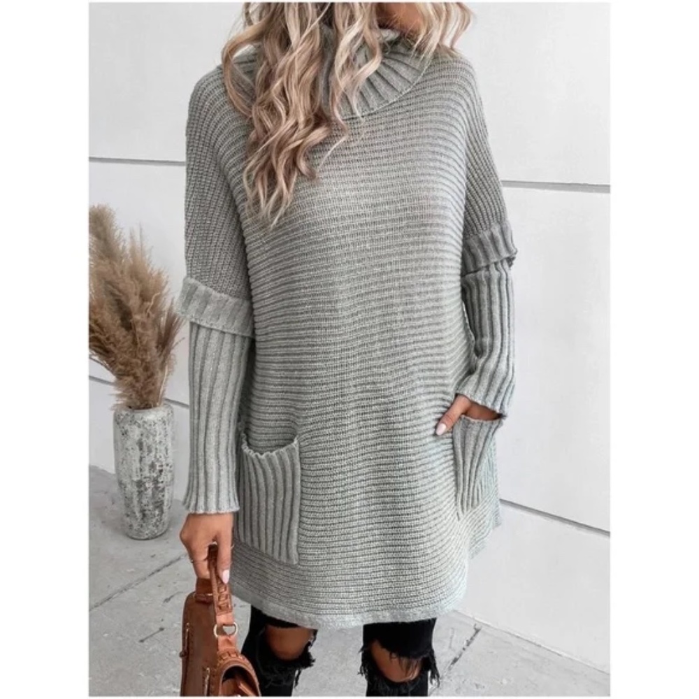 #43 Cozy Cable Knit Pocket Oversized Sweater Top - Picture 10 of 10